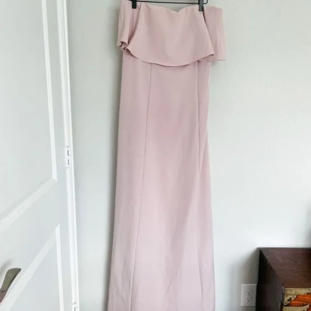 Show Me Your Mumu Women's Pink Monaco Ruffle Gown Size Large - Picture 3 of 10